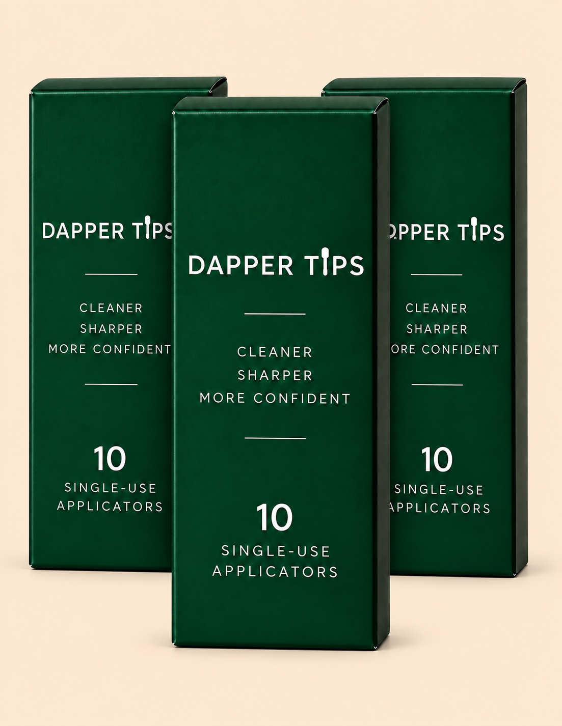 3 Boxes of 10 — Dapper Tips box packaging